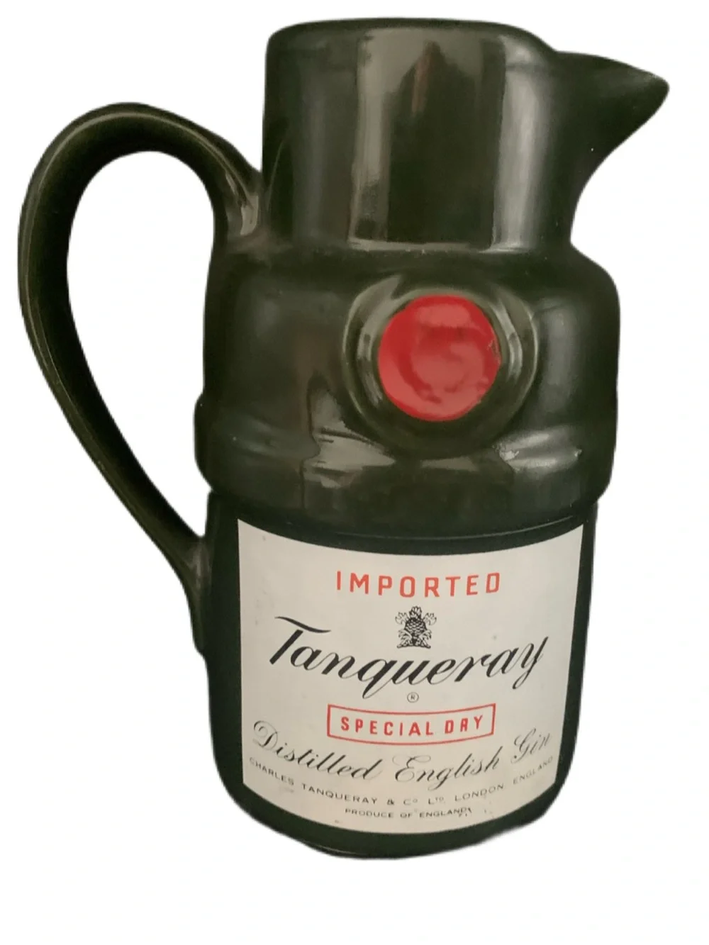 Vintage Imported Tanqueray Special Dry Distilled English Gin Pitcher England
